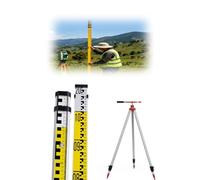 Asta Telescopica Alluminio, Livellamento Altezza Esterna con Supporto | Design telescopico; scala millimetrica su entrambi i lati; supporto in alluminio; include borsa(6.6 ft/200 cm)