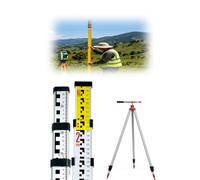 Asta Telescopica Alluminio, Livellamento Altezza Esterna con Supporto | Design telescopico; scala millimetrica su entrambi i lati; supporto in alluminio; include borsa(9.8 ft/300 cm)