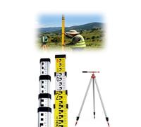 Asta Telescopica Alluminio, Livellamento Altezza Esterna con Supporto | Design telescopico; scala millimetrica su entrambi i lati; supporto in alluminio; include borsa(23.0 ft/700 cm)