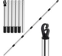 Asta telescopica da 2,24 m, resistente, in acciaio inossidabile, puntello per stendibiancheria, puntelli per stendere il bucato all'aperto, per casa e giardino