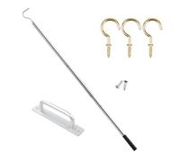 Asta telescopica in acciaio inossidabile con manico in alluminio completo per soffitta Pull Down Hook Set per la comodità della scala della soffitta