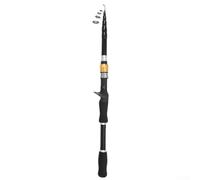 Asta telescopica per canna da pesca, in fibra di carbonio, compatta, da viaggio, liscia, con anello guida in metallo, impugnatura in EVA per tirare i pesci (C)