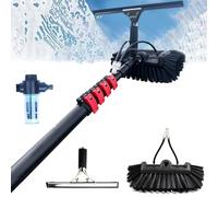 Asta telescopica per la Pulizia delle finestre da 3,6 a 10,8 m con Spazzola ad Acqua e Dispenser di Sapone, tergivetro Estensibile per Tetto di Veranda e Strumento di Pulizia Altamente profe