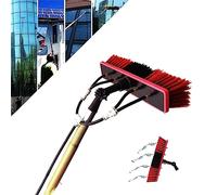 Asta telescopica per la pulizia delle finestre da 7 m con testa a spazzola da 35 cm - Pulitore estensibile alimentato ad acqua per tetti di verande e pannelli fotovoltaici - ideale per camion e