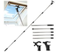 Asta telescopica per lucernario,185cm asta telescopica progettata per controllare lucernari,Asta Telescopica per Tende e Finestre da Tetto per lucernari Velux e tapparelle con 2pcs Gancio Universale