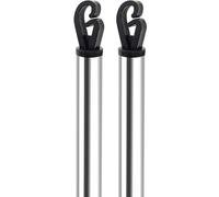 Asta telescopica per stendibiancheria, 2 x 2,24 m, resistente, in acciaio inox, puntelli per stendere il bucato all'aperto, per casa e giardino, supporto per lavanderia