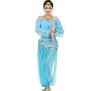 Astage Donne Danza Del Ventre Costume Active Wear A Maniche Lunghe Top Set