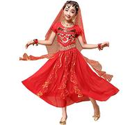 Astage Ragazze Belly Dance Indiano Del Costume Ballo Halloween Insiemi Carnevale L Rosso