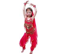 Astage Ragazze Orientale Halloween Ventre Danza Harem Pantaloni Sportivi Set L HotPink