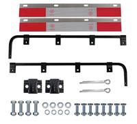 ASTAMOTOR Kit completo di 2 ganci per parafango con barra diritta nera e nastro riflettente per parafango in alluminio, adatto per camion semirimorchi, camper e altro ancora