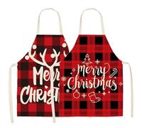 AstarFavor 2 Pezzi Grembiule da Cucina Natalizio Grembiuli Natalizi per Donne Uomini,Grembiule Natalizio Divertente per Cucina Festa di Natale