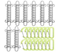 AstarFavor 8 pezzi Fibbia Molle di Tensione per Tenda, Molla di Tensione per Campeggio Gancio Tenditore a Molla con 16 Moschettoni per Tende da Sole, Accessori da Campeggio