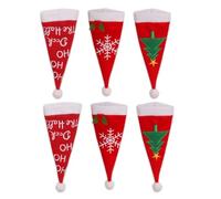 AstarFavor 9 Pezzi Mini Cappello Natalizio, Mini Portaposate Natalizio Decorazione per la Tavola delle Feste per Coprire Bottiglie di Vino Natalizie, Feste di Natale