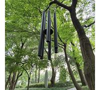 ASTARIN Campanelli a vento extra large per esterni, tono profondo, 167 cm, per esterni, con 6 tubi melodia rilassante, campanelli a vento commemorativi grandi per mamma, decorazione da giardino, nero