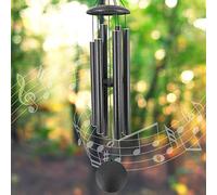 ASTARIN Wind Chimes Outdoor, 45-Inch Memorial Wind Chimes with 6 Heavy Tubes, Unique Outdoor Decor, Sympathy Gifts, Black Grey