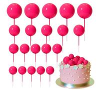 ASTARON 20 pezzi di decorazioni per torte a palline Mini palloncini Cake Topper Palline per torte Picks per decorazioni per torte di matrimonio e compleanno (Rosa caldo)