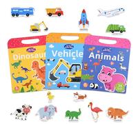 ASTARON 3 pcs libri di adesivi gonfi 3D riutilizzabili per bambini dai 3 ai 6 anni, gioco di adesivi in gelatina giocattolo educativo per l'apprendimento sensoriale, giocattoli da viaggio