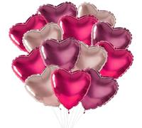 ASTARON 30 pezzi palloncini di San Valentino Claret, rosso, oro rosa, 18in grande cuore Foil palloncini cuore per notte romantica matrimonio doccia nuziale decorazioni