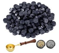 ASTARON 300 Pezzi Perline di Ceralacca per Timbro Sigillo di Cera, Kit Sigillo di Cera Ottagonale con 1 Cucchiaio per Sciogliere Cera per Inviti Biglietti Buste Confezioni di Vino Confezioni Regalo