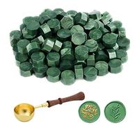 ASTARON 300 Pezzi Perline di Ceralacca per Timbro Sigillo di Cera, Kit Sigillo di Cera Ottagonale con 1 Cucchiaio per Sciogliere Cera per Inviti Biglietti Buste Confezioni di Vino Confezioni Regalo