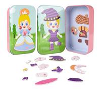 ASTARON Magnetic Puzzle Tin Box Game per bambine, bambini, viaggi Attività Giocattoli Educativi con 26 Puzzle Magnetici, Stimola l'Immaginazione e la Concentrazione