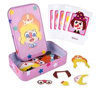 ASTARON Magnetic Puzzle Tin Box Game per bambine, giocattoli educativi da viaggio per bambini con 32 puzzle magnetici, stimola l'immaginazione e la concentrazione