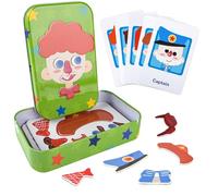 ASTARON Magnetic Puzzle Tin Box Game per bambini, giocattoli educativi da viaggio per bambini con 29 puzzle magnetici, stimola l'immaginazione e la concentrazione