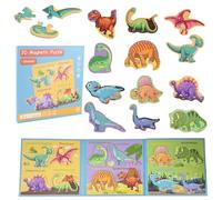 ASTARON Puzzle magnetico di dinosauri con adesivi riutilizzabili 80pcs per bambini, 40 pezzi puzzle Preschool Education Learning Travel Toys Car Plane Activities