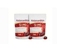 Astaxantina 12 mg| Fonte di microalghe fresche | con olio MCT | Supporti per l'immunità e la pelle| Non OGM, senza glutine（120 conteggi）,2Pcs