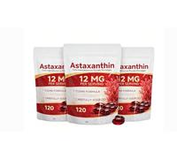 Astaxantina 12 mg| Fonte di microalghe fresche | con olio MCT | Supporti per l'immunità e la pelle| Non OGM, senza glutine（120 conteggi）,3Pcs