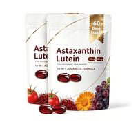 Astaxantina 24 mg e luteina 40 mg | Dalle microalghe, con zeaxantina | Supporta la cura quotidiana degli occhi | Fornitura per 60 giorni,2pcs