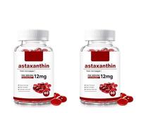 Astaxantina Premium 12 mg|da microalghe| Supporti per articolazioni, occhi e pelle, senza glutine non OGM (60 conteggi),2Pcs