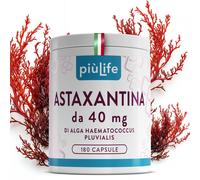 Astaxantina Pura Alto Dosaggio PiùLife 40mg Da Alga Haematococcus Pluvialis