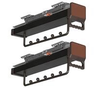 Aste Appendiabiti Estraibili A Scomparsa, Aste Appendiabiti Per Armadi A Scomparsa, Lega Di Alluminio Resistente, Binari Di Scorrimento A Doppio Smorzamento(Black 2-pack,45cm/17.7in)