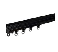 Aste autoadesive ultra sottili in alluminio per montaggio a soffitto e parete, per finestre della camera da letto e camper, nero, 115 cm, design Sk & Dist