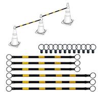 Aste barriera a cono stradale in PVC | Dimensioni: da 1,2 a 2 m, utilizzo: gestione della folla nel vialetto(C 6 Pack)