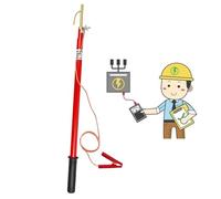 Aste di comando for barre di scarica con isolamento in fibra di vetro telescopico, 10 kV/35 kV/110 kV/220 kV for tester di tensione di resistenza, resina epossidica rossa(35 kV - 4.9ft/1.5m)