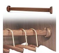 Aste di supporto per guardaroba in legno di alta qualità per vestiti e cappotti - Barra di supporto per guardaroba da 28" in noce scuro, resistente, capacità di carico di 80 kg, appendiabiti