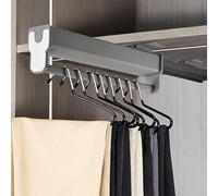 Aste Estraibili Per Appendere I Pantaloni,binari Scorrevoli Regolabili Montati Nella Parte Superiore Dell'armadio,aste Estensibili Per Appendere I Vestiti Nell'armadio(Gray,45cm/17.8in)