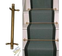 Aste in Ottone Massiccio Per Tappeti Da Scala, Aste Dorate Per Tappeti Da Scala, Supporti E Accessori Per Il Fissaggio Di Tappeti Per Scale, Facili Installare Per Fissare Saldamente,5pcs,97cm/38in