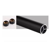 Aste per armadi. Barra appendiabiti for guardaroba, asta appendiabiti for guardaroba smerigliata, diametro 1 pollice, barra appendiabiti for guardaroba resistente con tappi terminali(Black,40cm(15 3/4