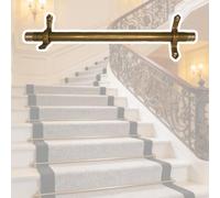 Aste per scale in ottone per gradini in legno, confezione da 5 pezzi, 106,7 cm, per casa, vivaio, ville, loft residenziali e hotel commerciali, pinze per tappeti