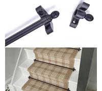 Aste Per Tappeti Per Runner Per Scale,Rifinitura Per Moquette Per Scale Interne,Set Barre Decorative Per Gradini Delle,Con Occhielli E Viti Di Fissaggio(9 pcs,L44inch(111cm))