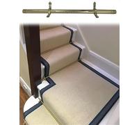 Aste per tappeti per Scale, Set di aste per tappeti in Ottone Vintage, Barra per tappeti Personalizzabile per Ufficio e corridoio, robusti 5 Pezzi da 115 cm/45 Pollici per gradini Interni