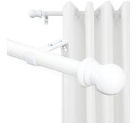 Aste per tenda da 2,5 cm, colore bianco, per finestre da 32 a 116 cm, con hardware per il trattamento delle finestre, per tende e tende