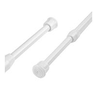 Aste per tenda, telescopiche, a molla, colore: Bianco, metallo, White, 105-190cm