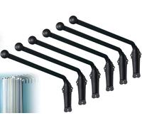 Aste per tende con braccio oscillante, Bastone for tende con braccio oscillante terminali girevole a 180 gradi nero oro 70 cm 90