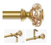 Aste per tende dorate per finestre 72-72 pollici: 1 pollice regolabile acrilico drappeggio asta con finitura in lamina d'oro traslucida - singola asta per tenda decorativa per camera da letto e bagno