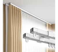Aste per tende espandibili a doppio binario silenziose e flessibili per finestre per balcone divisori montaggio a soffitto regolabile facile installazione decorazione per la casa