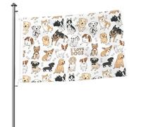 Aste portabandiera da giardino personalizzate con disegni di cani e animali di diverse razze, dimensioni 3 piedi x 2 piedi, con occhielli.